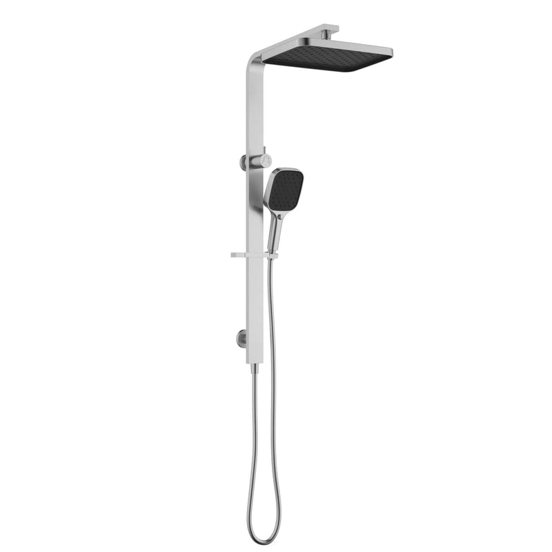 ACL Ceram Multi-Function Twin Rail Shower Set Top-Inlet PHC636-201 Matte Black - overhead and rail shower