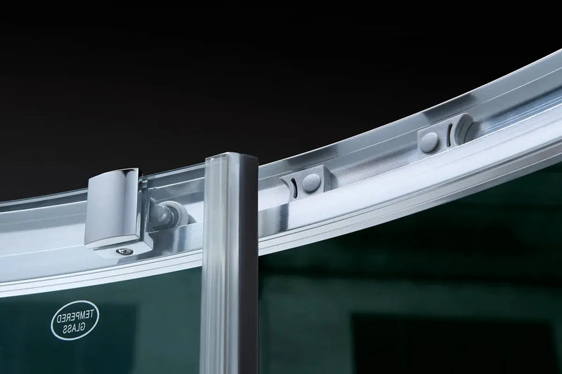 Semi-Frame Curved Double Sliding Door (900mm round) FIL Kitchen Bathroom