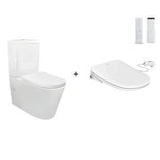 ATTICA GAIA WASHLET W/ REMOTE CONTROL AND INSPIRE TORNADO TOILET SUITE PACKAGE D-SHAPE GLOSS WHITE - FIL Kitchen Bathroom
