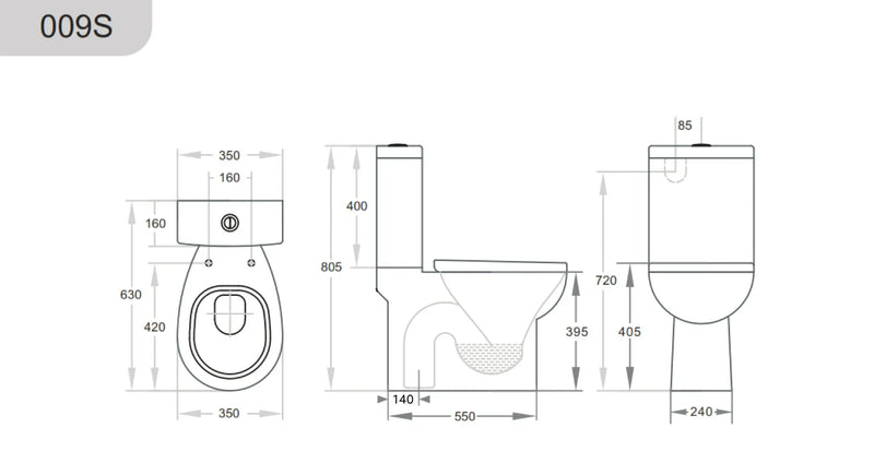 Zion KDK009 Closed Couple Toilet Suite - FIL Kitchen Bathroom