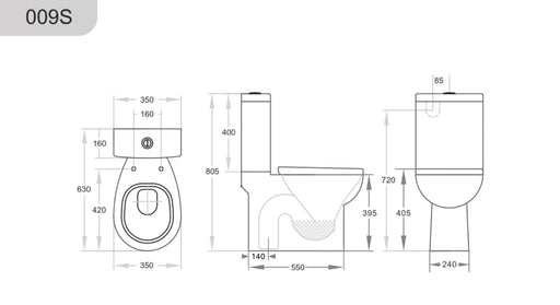 Zion KDK009 Closed Couple Toilet Suite - FIL Kitchen Bathroom
