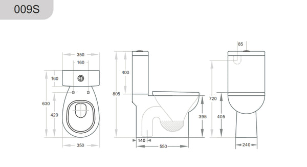 Zion KDK009 Closed Couple Toilet Suite
