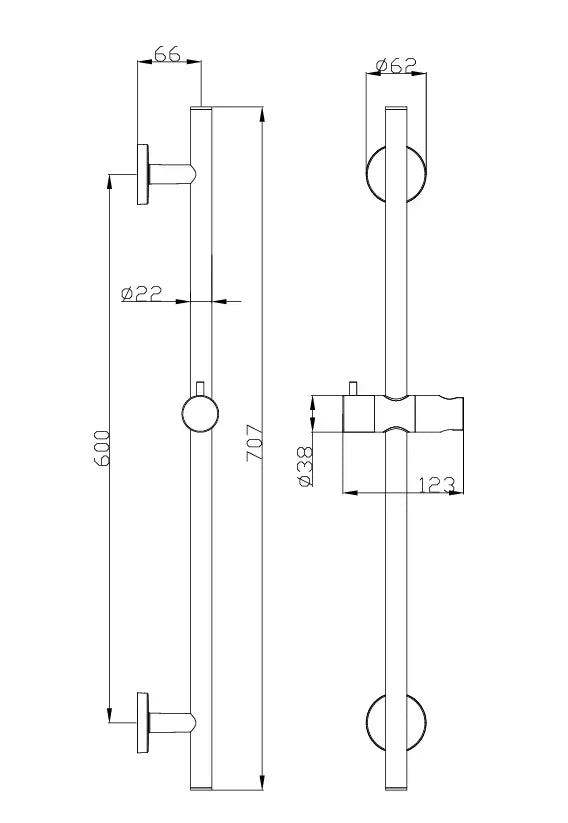 Otus Slimline Rail Shower - FIL Kitchen Bathroom