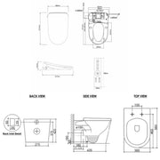 ATTICA GAIA WASHLET W/ REMOTE CONTROL AND INSPIRE ALZANO RIMLESS WALL FACED TOILET PACKAGE D-SHAPE GLOSS WHITE - FIL Kitchen Bathroom