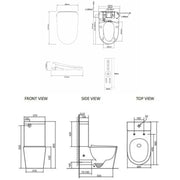 ATTICA GAIA WASHLET W/ REMOTE CONTROL AND INSPIRE RADIANT RIMLESS BTW TOILET PACKAGE D-SHAPE GLOSS WHITE - FIL Kitchen Bathroom