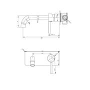 LUCID PIN Series Wall Mixer With Round Spout Chrome & Colours FIL Kitchen Bathroom