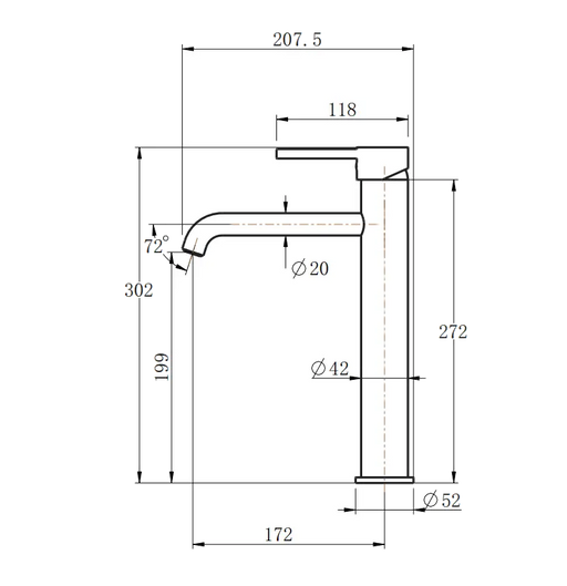 LUCID PIN Series Round Tall Basin Mixer  Chrome & Colours FIL Kitchen Bathroom