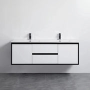 MATTE WHITE AND MATTE BLACK PVC WALL HUNG VANITY 600/750/900/1200/1500mm POSEIDON