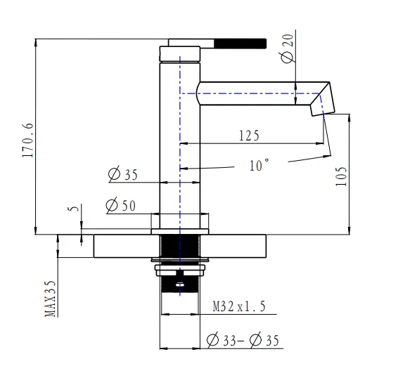 CADDENCE Series Brushed Nickel Basin Mixer FIL Kitchen Bathroom