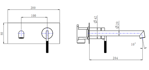 CADDENCE Series Wall Mixer with Spout