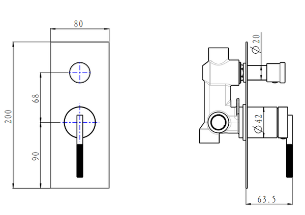 CADDENCE Series Wall Mixer with Diverter