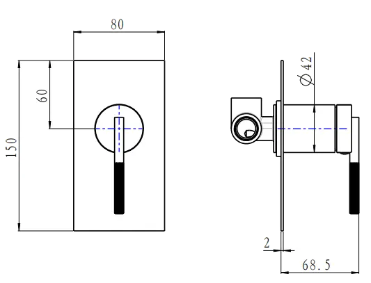 CADDENCE Series Wall Mixer FIL Kitchen Bathroom