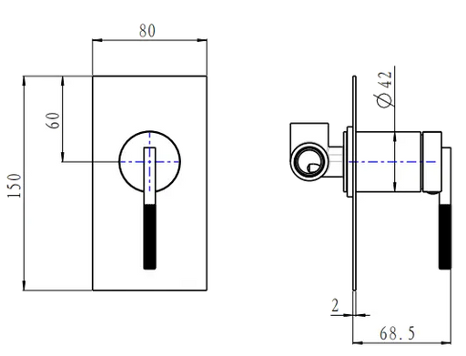 CADDENCE Series Wall Mixer FIL Kitchen Bathroom