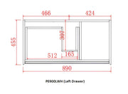 MATTE WHITE AND MATTE BLACK PVC WALL HUNG VANITY 600/750/900/1200/1500mm POSEIDON