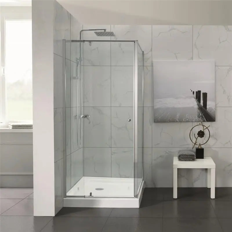 Covey Australia Chrome Semi-Frame less Pivotal Door - FIL Kitchen Bathroom