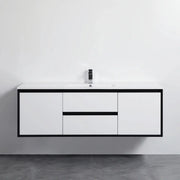 MATTE WHITE AND MATTE BLACK PVC WALL HUNG VANITY 600/750/900/1200/1500mm POSEIDON