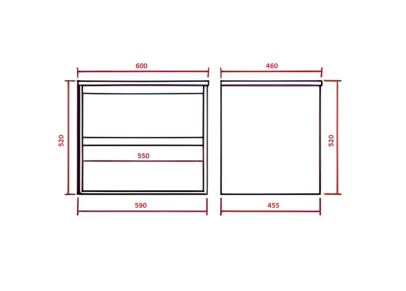 MATTE WHITE AND MATTE BLACK PVC WALL HUNG VANITY 600/750/900/1200/1500mm POSEIDON