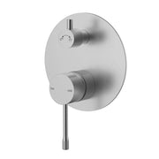IKON Linie Shower/Bath Wall Mixer With Diverter Trim Kit Bushed Nickel - FIL Kitchen Bathroom