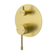 IKON Linie Shower/Bath Wall Mixer With Diverter Trim Kit Brushed Gold - FIL Kitchen Bathroom