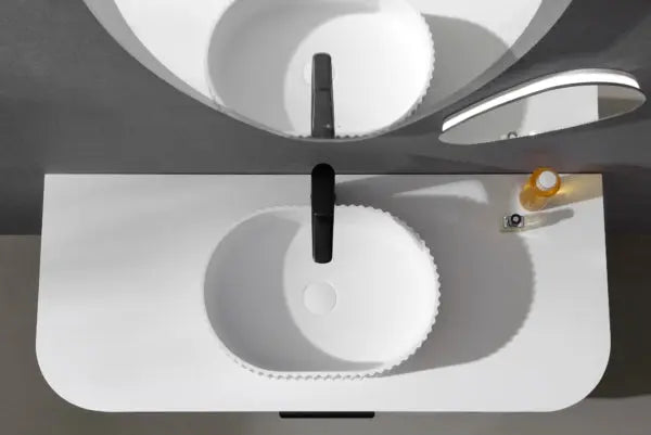 Ceto Matte White – Solid Surface Stone Top (Square) - FIL Kitchen Bathroom
