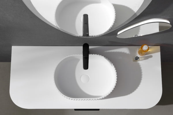 Ceto Matte White – Solid Surface Stone Top (Curve)