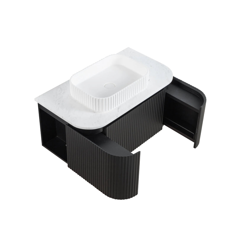 Estella Modern Wall Hung Vanity PVC Cabinet LK-ME900W-MB