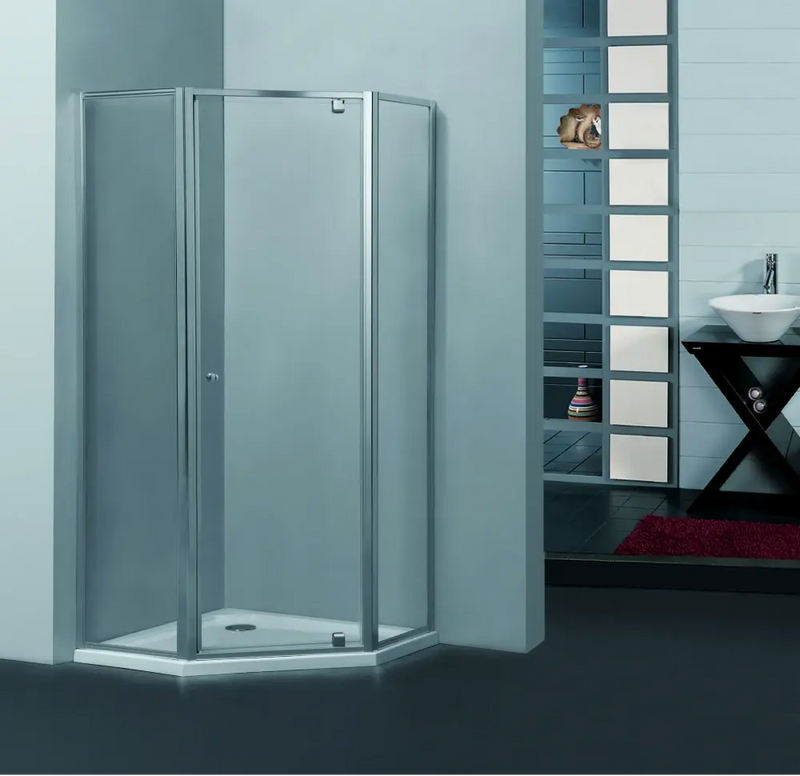 Semi-frame Pivot Door Diamond Shower Screen Australian Standard 6mm Tempered Toughen Glass - FIL Kitchen Bathroom
