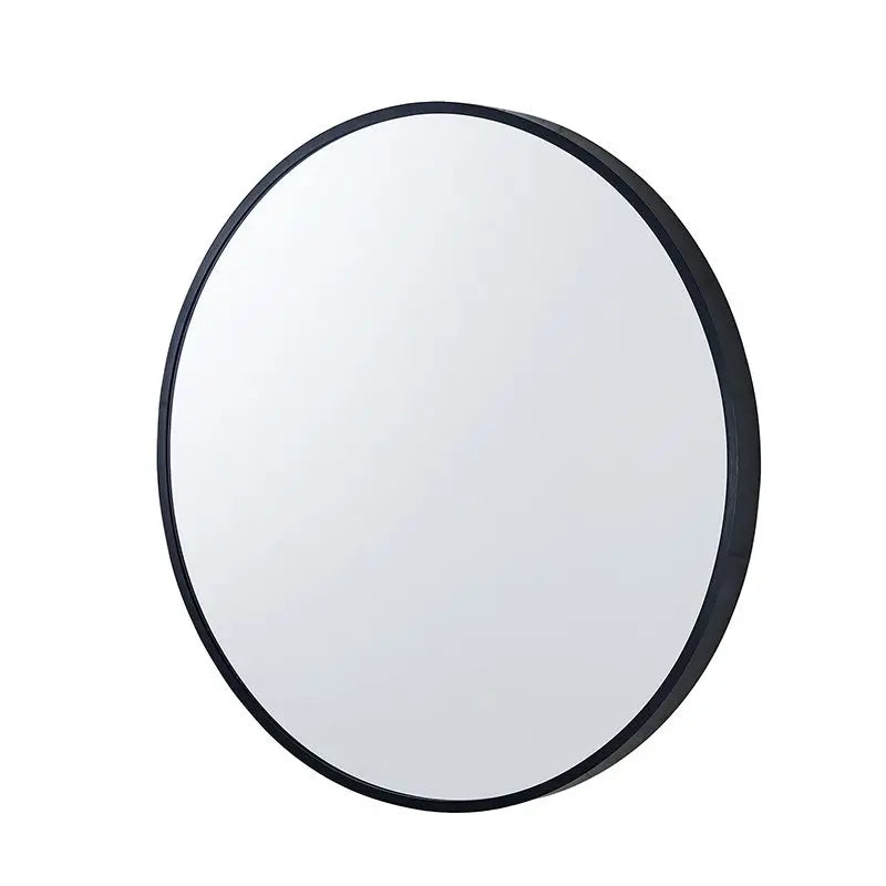 600x600x40mm Black Aluminum Framed Round Bathroom Wall Mirror with Brackets FIL Kitchen Bathroom