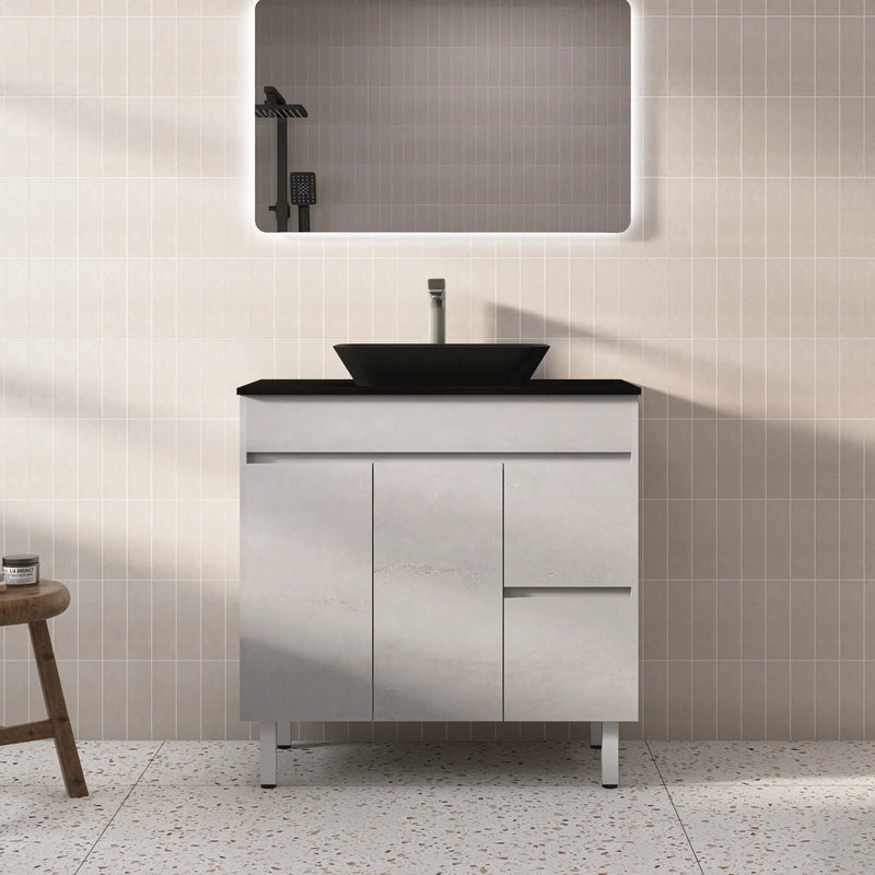 Nova Poly Wood Freestanding Vanity-Concrete Grey (750mm/900mm) - FIL Kitchen Bathroom