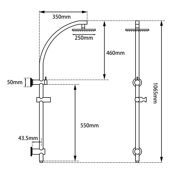 10'' Round Chrome Shower Station Top Inlet - FIL Kitchen Bathroom