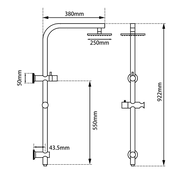 10'' Round Shower Station Top Water Inlet(Right Angle) - FIL Kitchen Bathroom