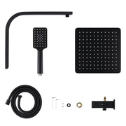10" Square Black Shower Station Top Water Inlet - FIL Kitchen Bathroom
