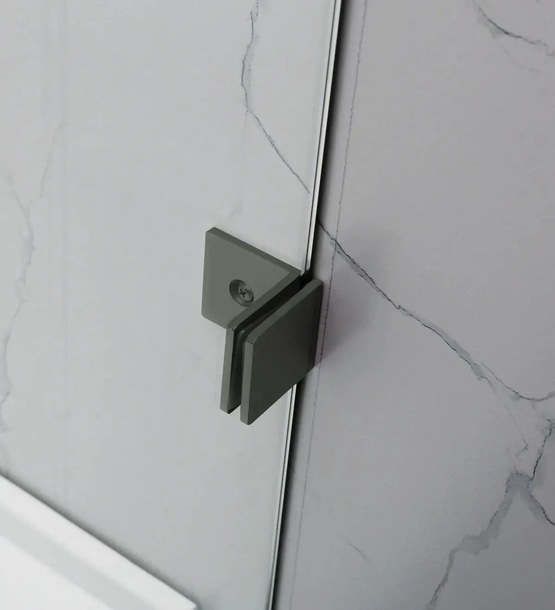 DIAMOND FRAMELESS HINGE DOOR WALL TO WALL GUN METAL FIL Kitchen Bathroom