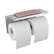 IVANO Series Chrome/Black Double Toilet Paper Holder with Cover FIL Kitchen Bathroom