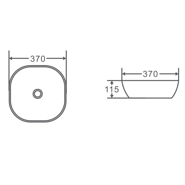 Polo 37 Above Counter Basin 370 x 370 x 115mm