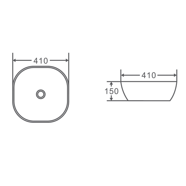 Polo 41 Above Counter Basin  410 x 410 x 150mm