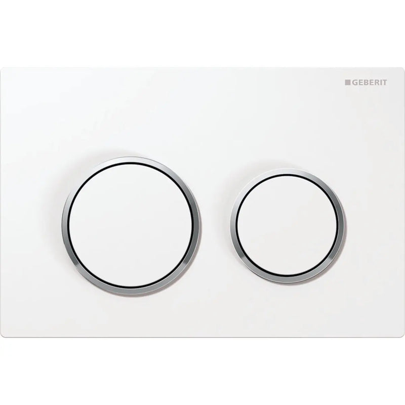 Geberit Kappa21 Flush Plate - White Finish, Chrome Trim mercioaustralia
