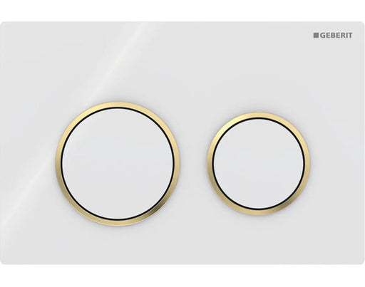 Geberit Kappa21 Flush Plate - Bright White Finish, Bright Gold Trim mercioaustralia