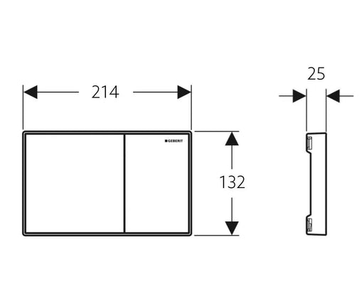 Geberit Sigma60 Dual Flush Plate  – Brushed Chrome Finish, Chrome Trim mercioaustralia