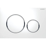 Geberit Sigma20 Flush Plate –  White Finish, Chrome Trim mercioaustralia