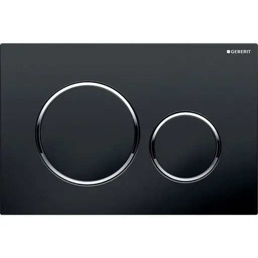 Geberit Sigma20 Flush Plate – Black Finish, Chrome Trim mercioaustralia