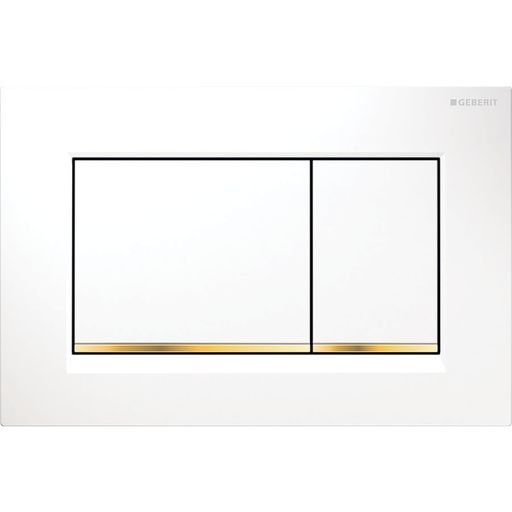 Geberit Sigma30 – White Plate with Gold Trim