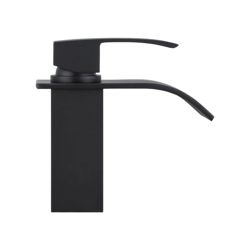 CASCADE Waterfall Matt Black Basin Mixer FIL Kitchen Bathroom