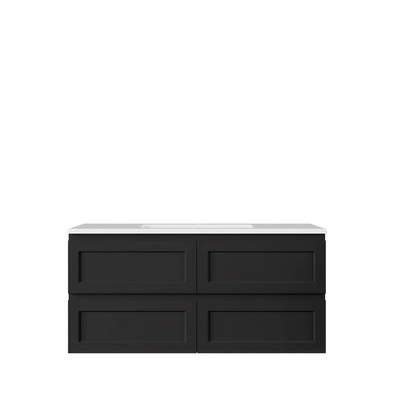 Hamilton Federation Slim Wall Hung Cabinet Matte Black LK-FH1221W-MB