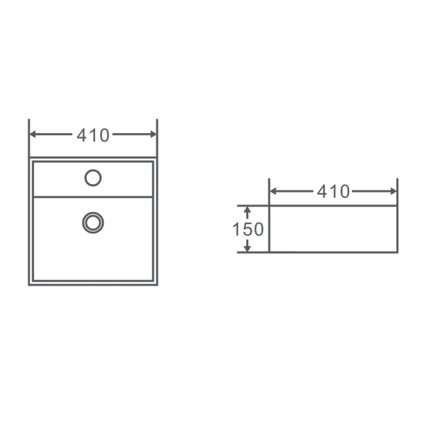 Vento 41 Wall-Hung Basin 410 x 410 x 150mm