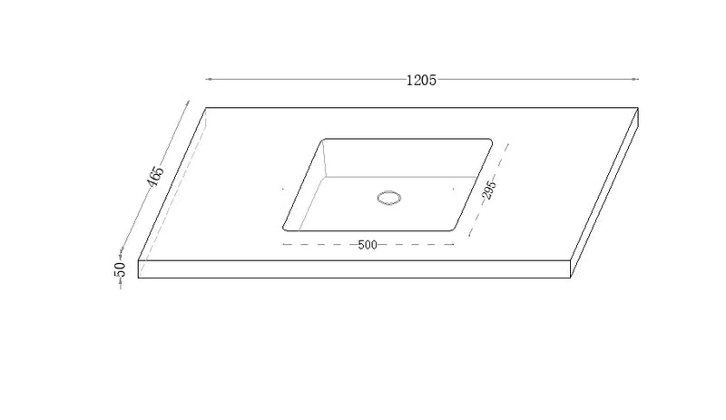 Fine Ceramic Basin Joined with Sintered Stone Calacatta Night 600mm/750mm/900mm/1200mm/1500mm - FIL Kitchen Bathroom
