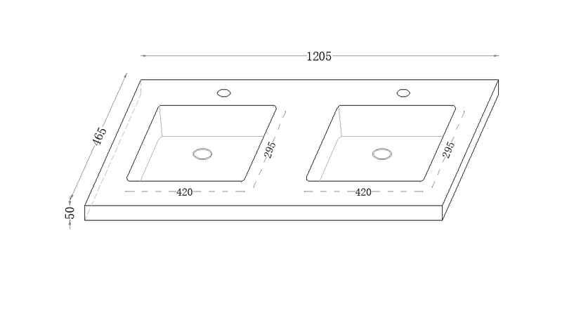 Fine Ceramic Basin Joined with Sintered Stone Double Bowl 1200mm/1500mm - FIL Kitchen Bathroom