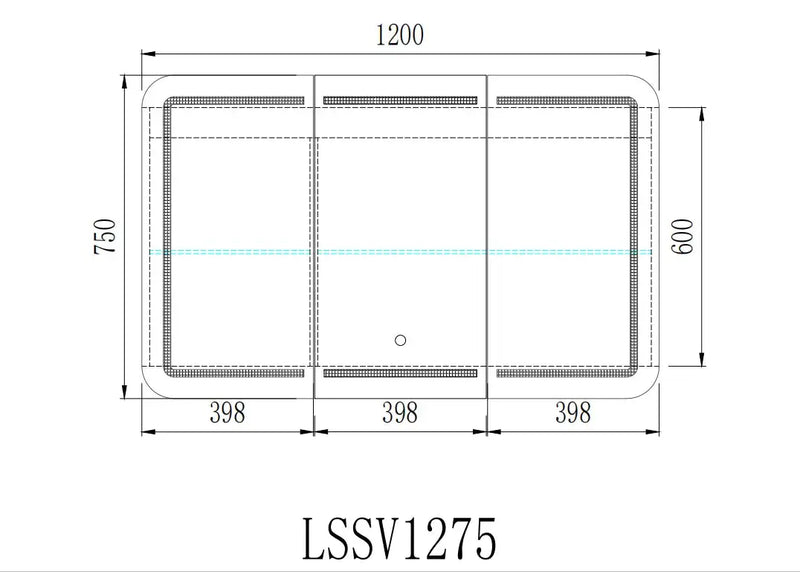 LED PVC Mirror Shaving Cabinet (600/750/900/1200/1500mm) POSEIDON