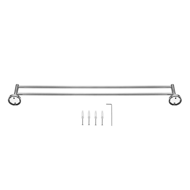 LUCID PIN Round Double Towel Rack Rail 800mm Chrome and Colours FIL Kitchen Bathroom