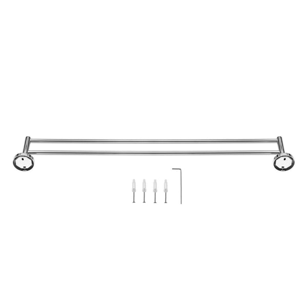 LUCID PIN Round Double Towel Rack Rail 800mm Chrome and Colours